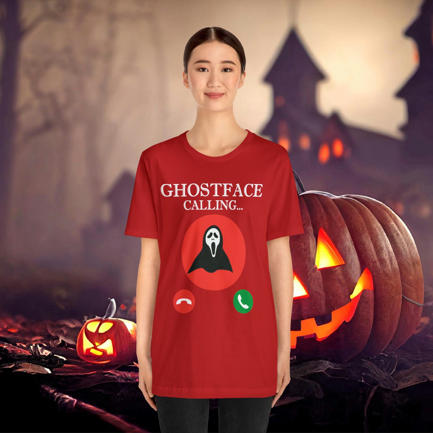 Ghost Face is Calling Halloween Unisex Jersey Short Sleeve Tee Gifts For her Gifts for Him