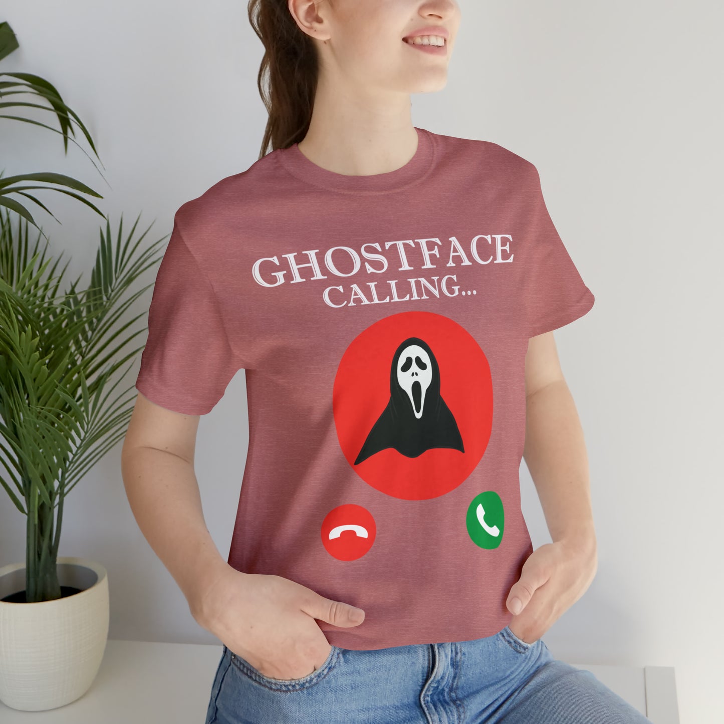 Ghost Face is Calling Halloween Unisex Jersey Short Sleeve Tee Gifts For her Gifts for Him