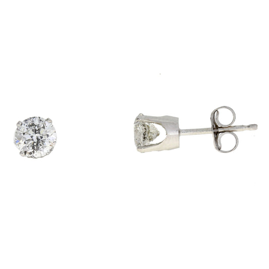 1.00ct Diamond Stud Earrings 14KT White Gold