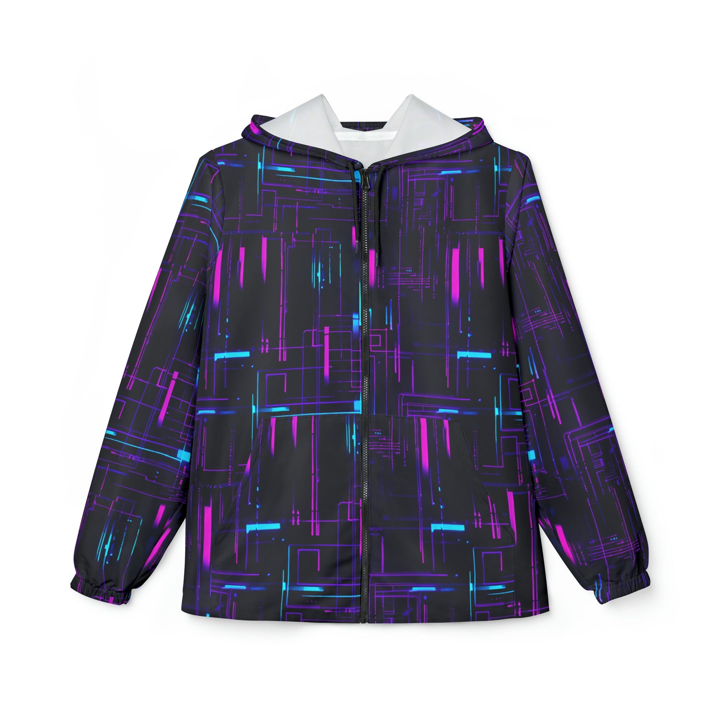 Neon Circuit Board Windbreaker Jacket (AOP)