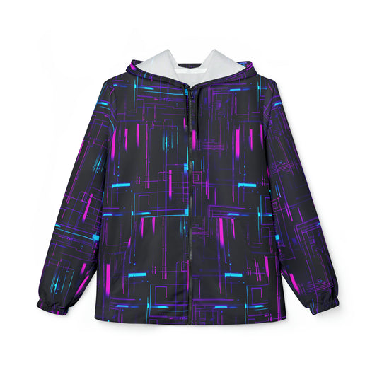 Neon Circuit Board Windbreaker Jacket (AOP)