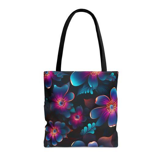 Eclectic Neon Floral All Over Print Tote Bag