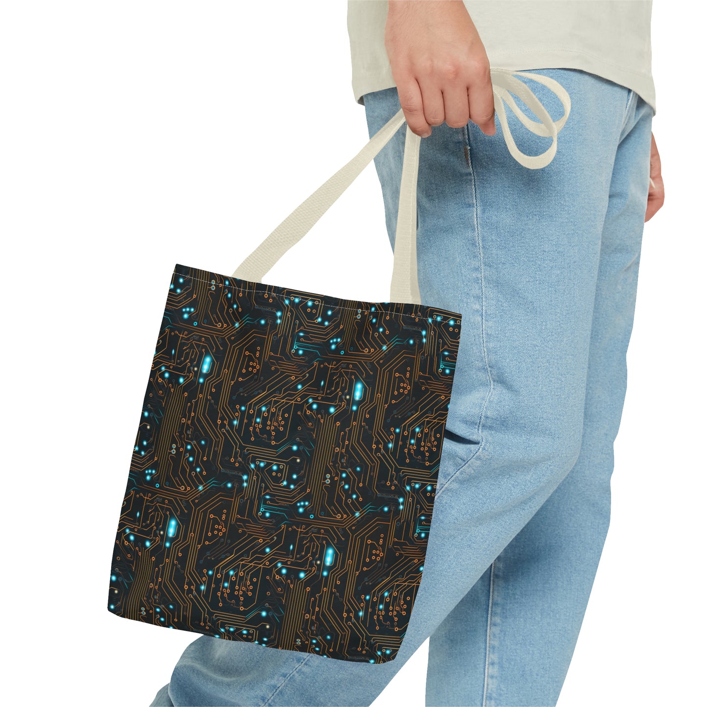 Golden Circuit Board AOP Tote Bag