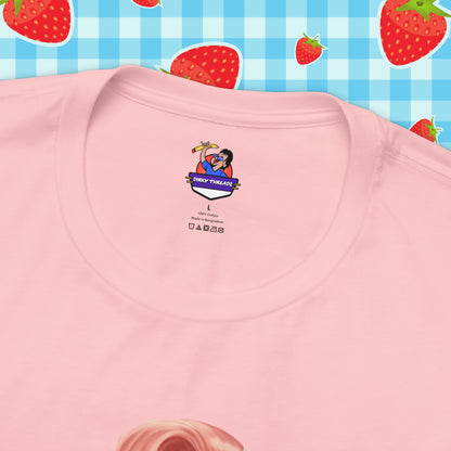 Retro Pin-Up T-Shirt - Quirky Pink Design for Bold Style