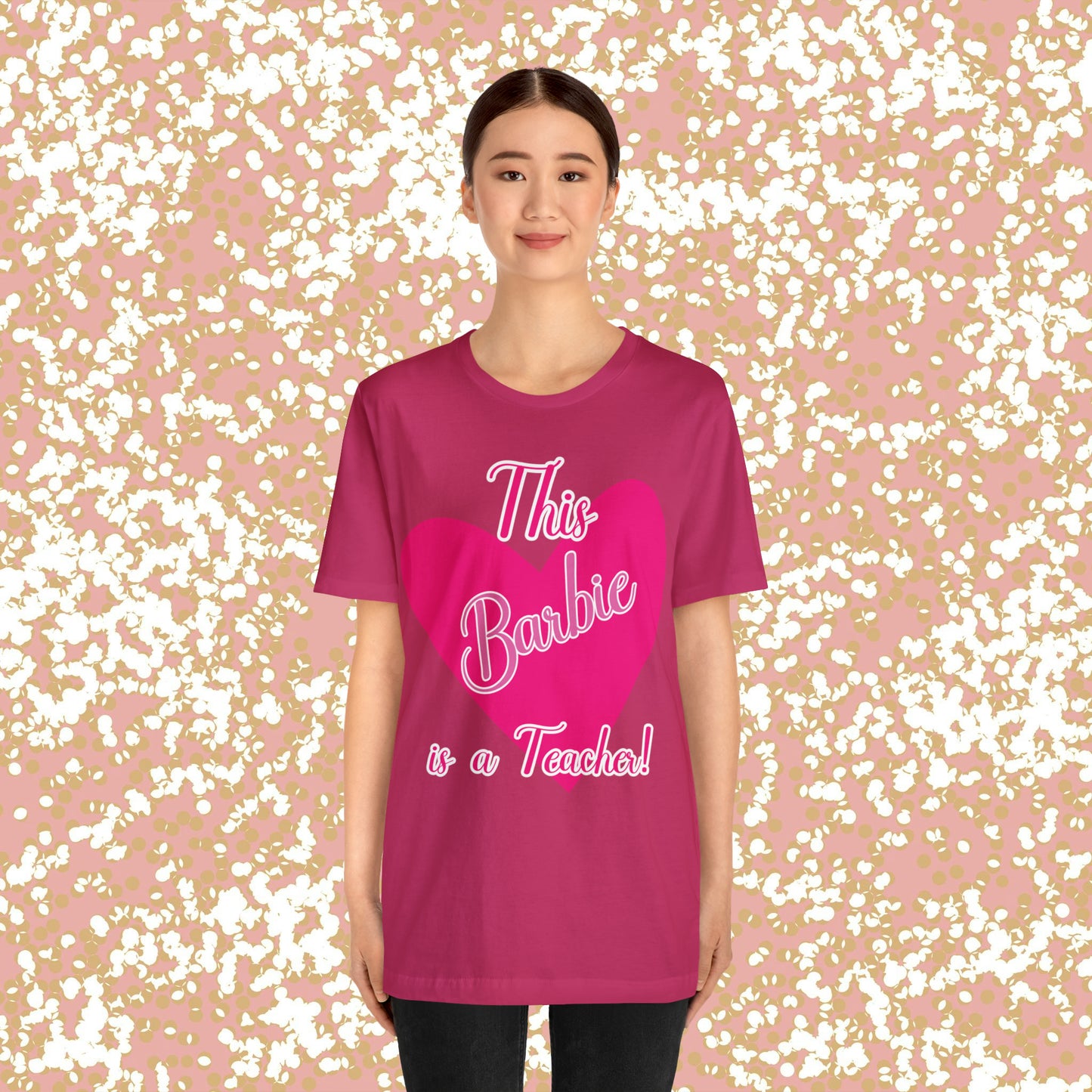 This Barbie is a Teacher Unisex Jersey Short Sleeve Tee gifts for her