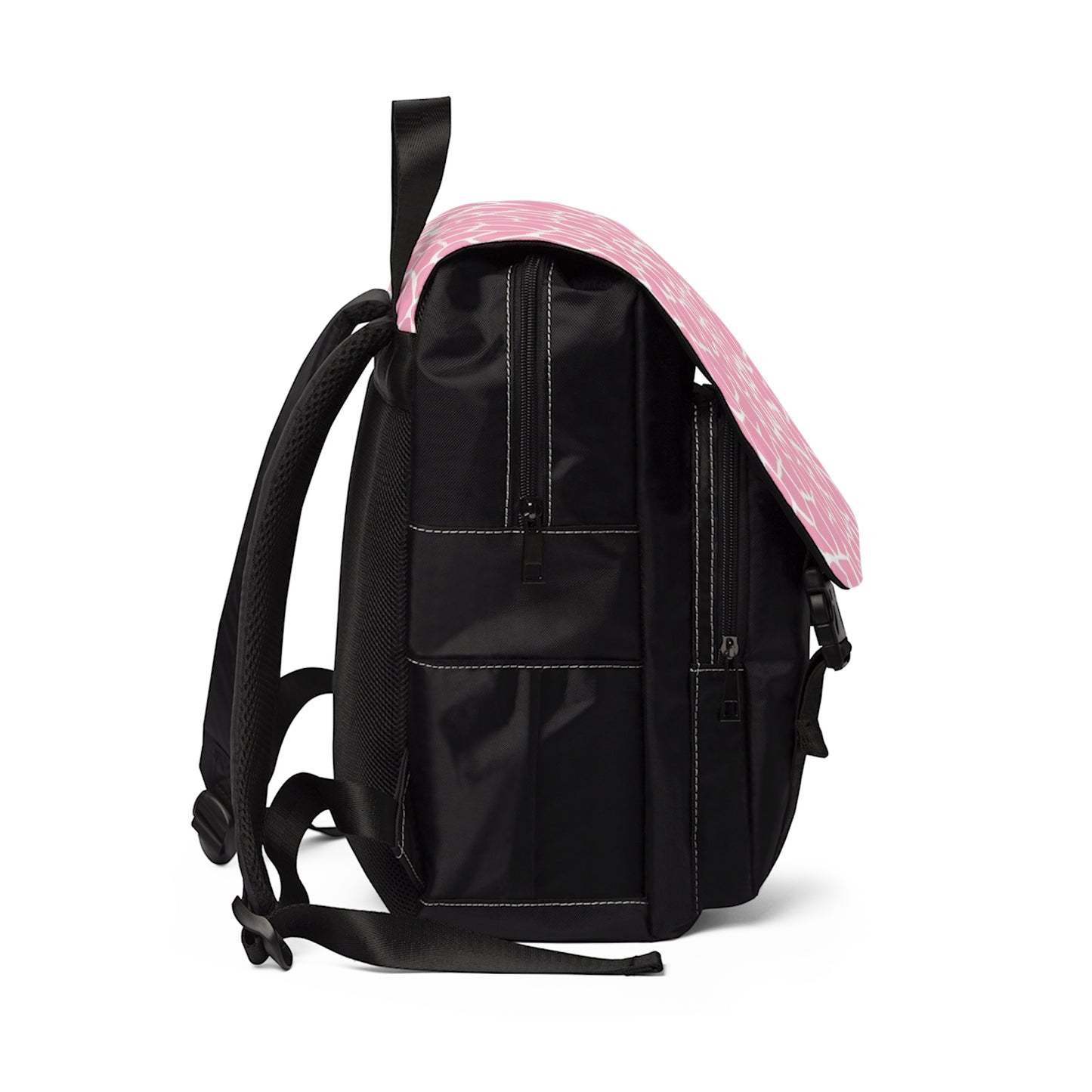 Pink Giraffe Print Back to School Unisex Casual Shoulder Backpack