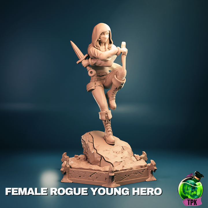 Young Elven Rogue Miniature & Bust – Female Elf Thief