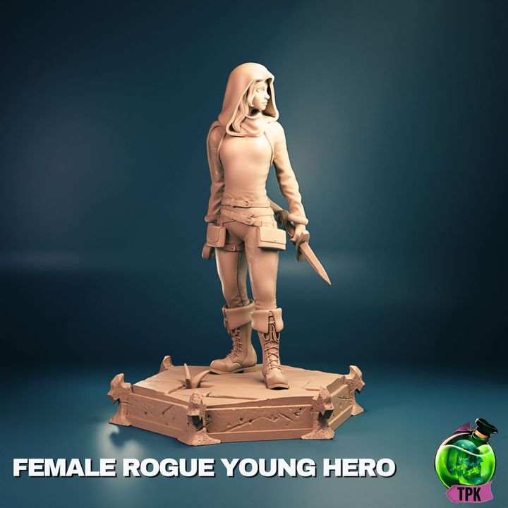 Young Elven Rogue Girl - Bust & Full Miniature