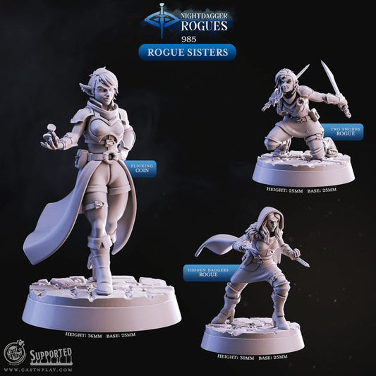 Rogue Sisters Miniatures - Nightdagger Rogues