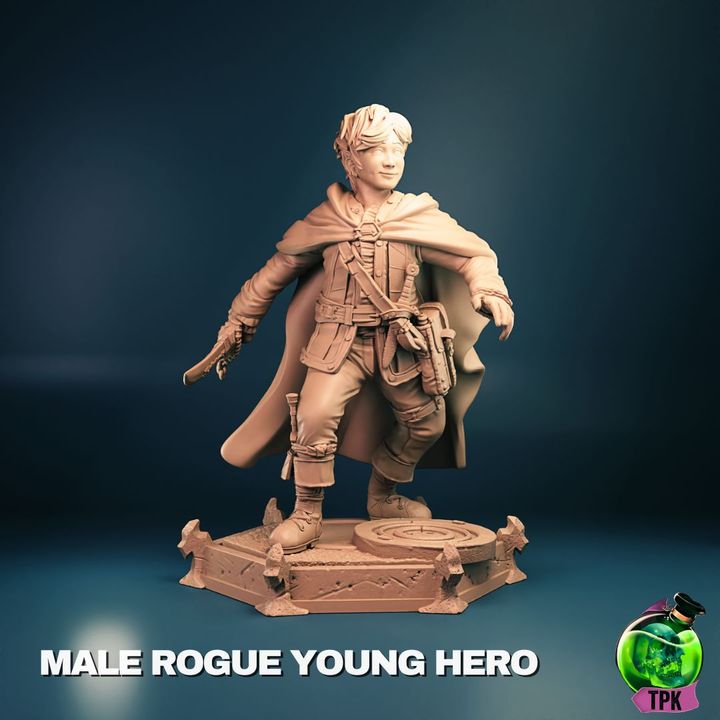 Young Male Rogue Hero - Bust & Full Miniature