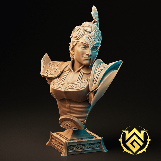 Royal Spearguard - Female Warrior Bust and Miniature