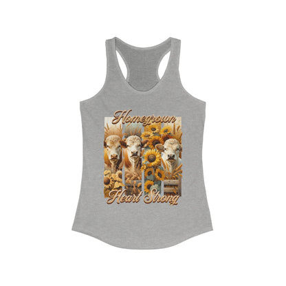 Homegrown Heart Strong – Embrace Your Farm-Girl Strength! Racerback Tank