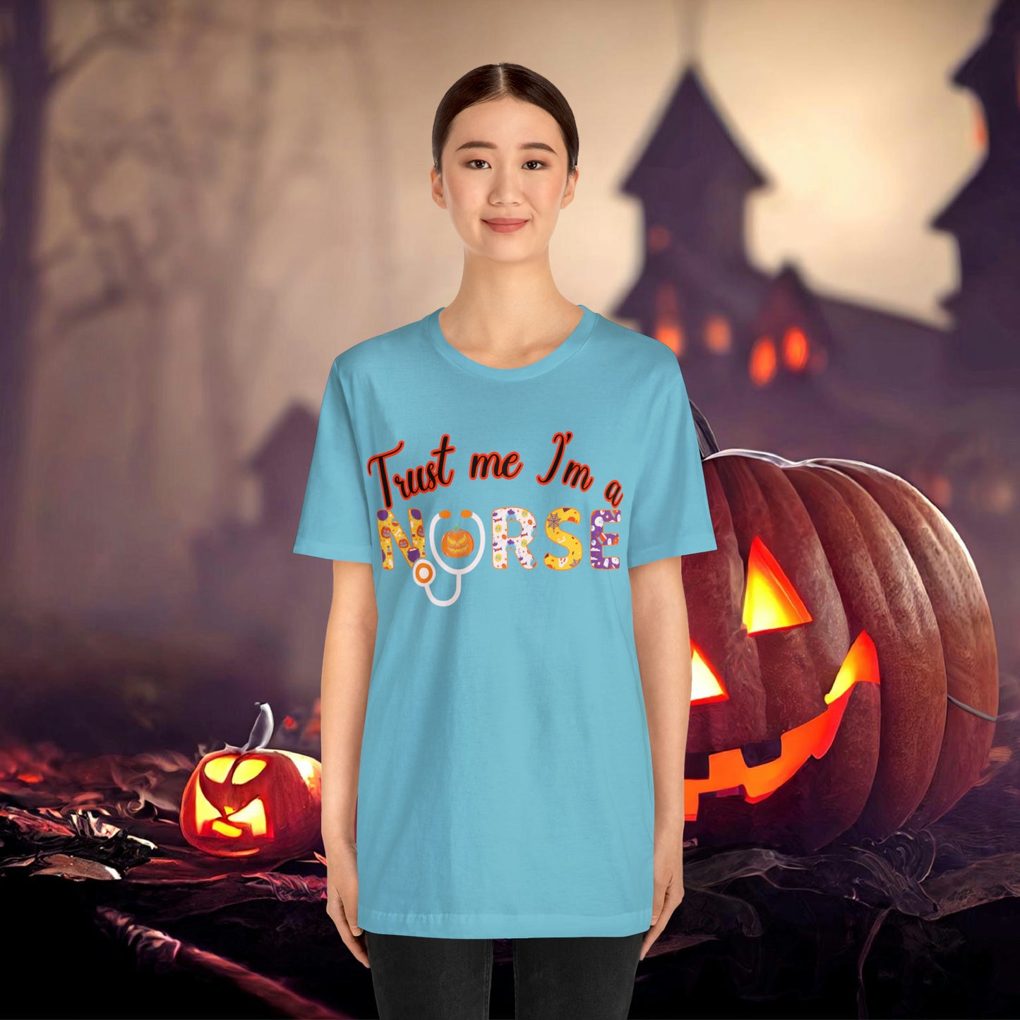 Trust me I'm a Nurse Halloween Retro Unisex Jersey Short Sleeve Tee