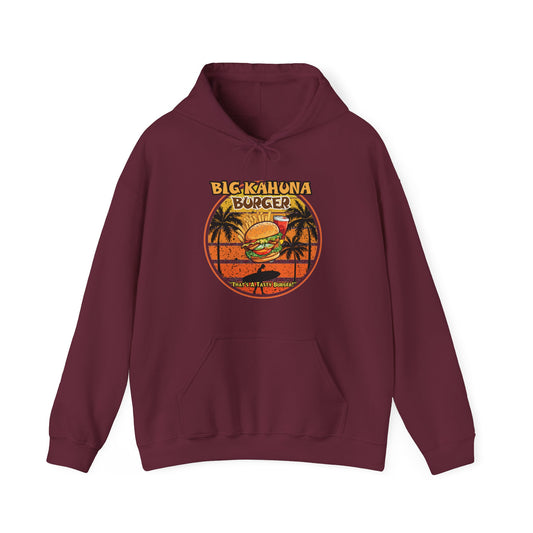 Big Kahuna Burger  Unisex Heavy Blend™ Hooded Sweatshirt Cozy Movie Magic, Burger Lover's Delight.