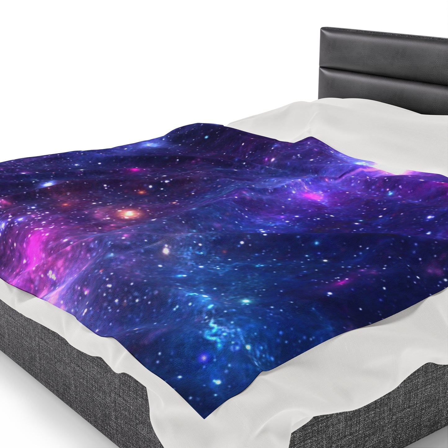 Purple Beyond the Stars Outer Space Out of this World Velveteen Plush Blanket