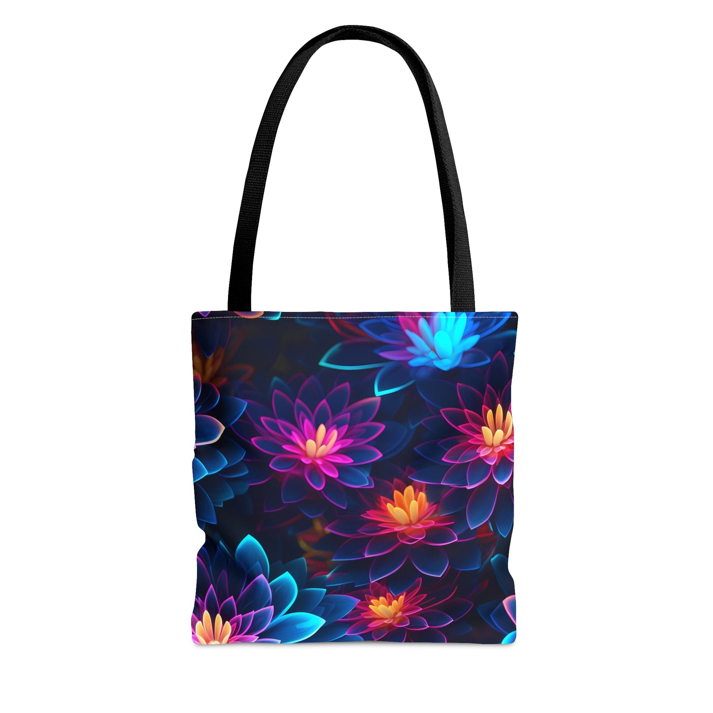 Wild Neon Flowers All Over Print Tote Bag