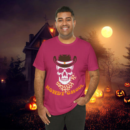 Howdy Ghoul Skeleton Sheriff Retro Halloween Unisex Jersey Short Sleeve Tee Gifts for her