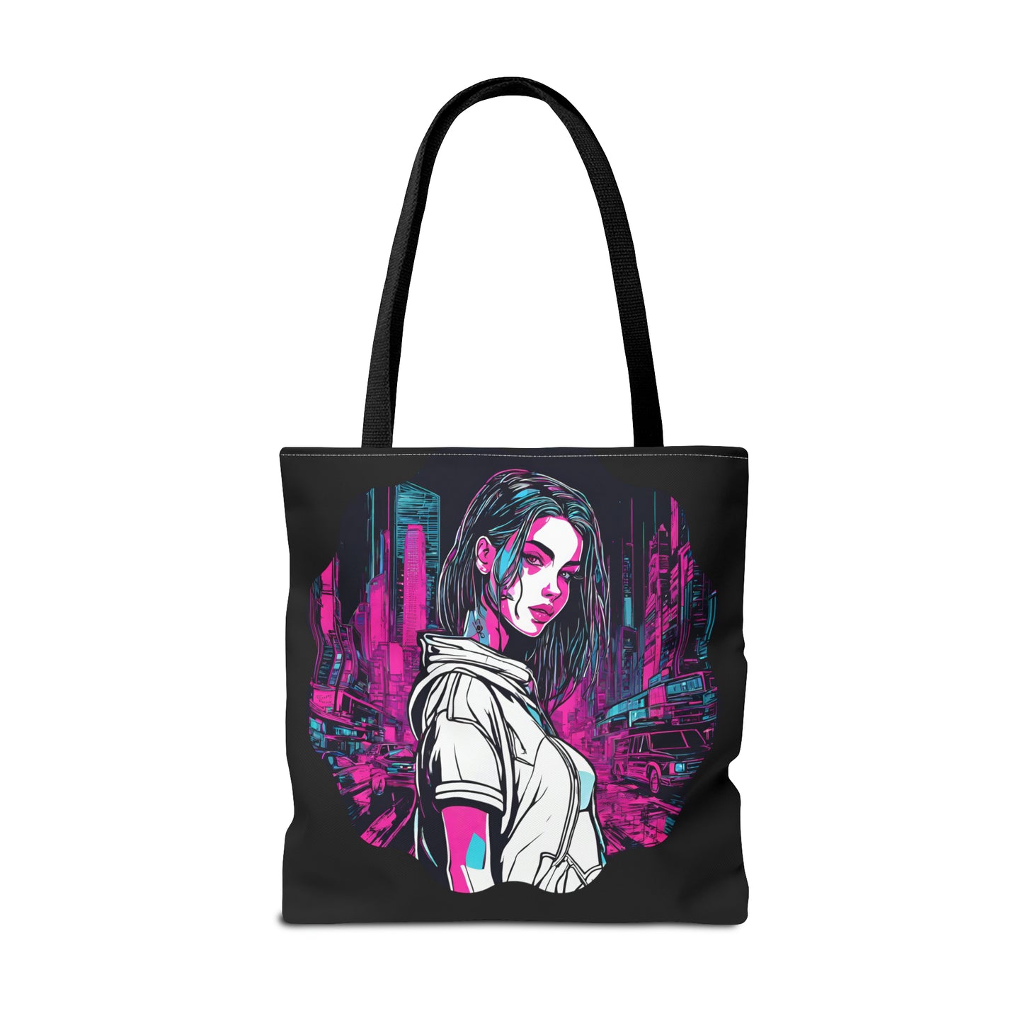 Cyberpunk Chic AOP Tote Bag