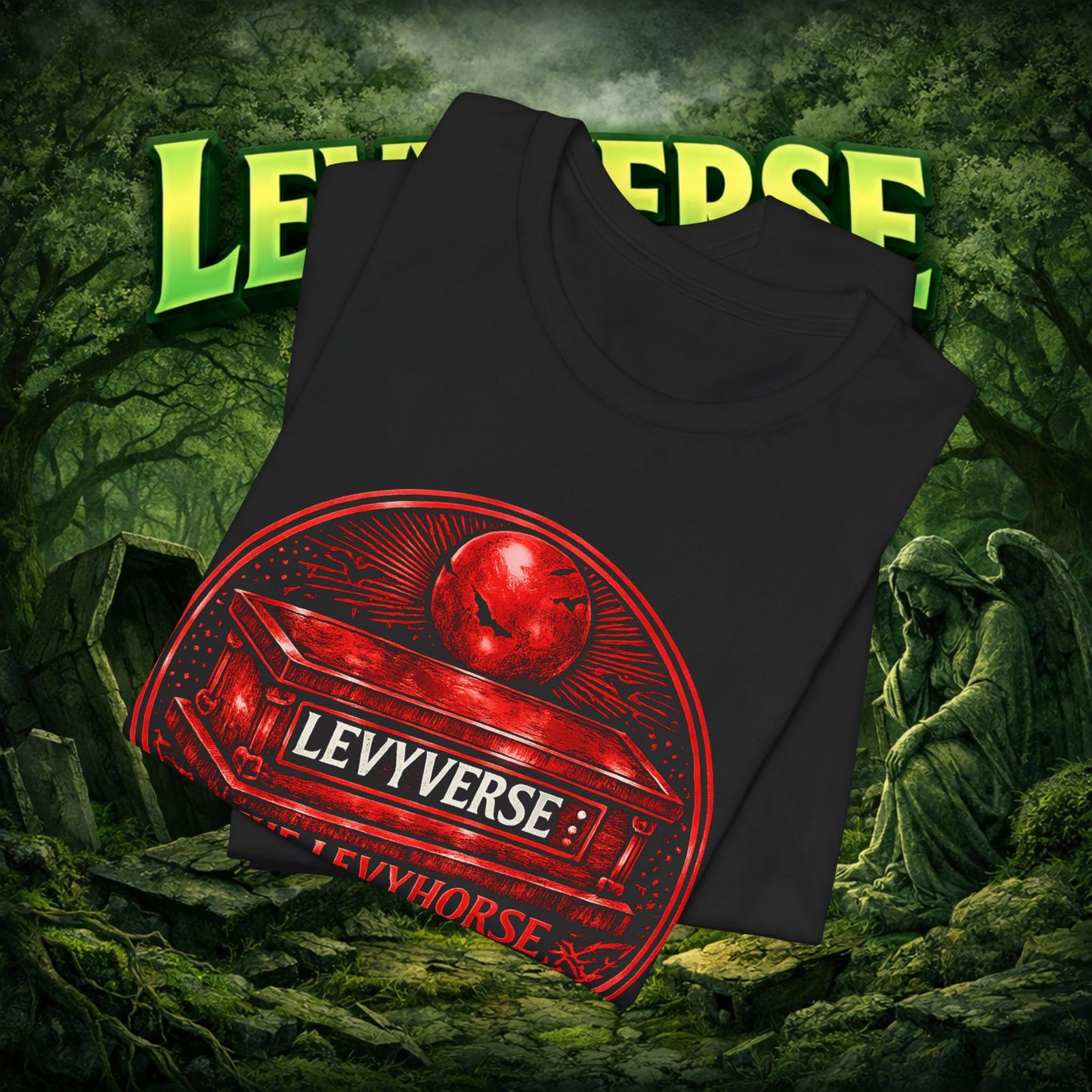 Levyverse Red Emblem Tee — The Levyhorse Vintage Logo T-Shirt
