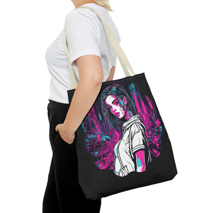 Cyberpunk Chic AOP Tote Bag