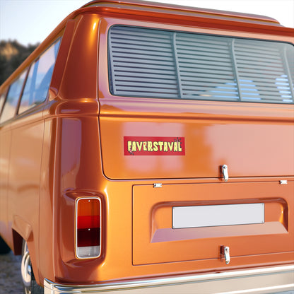 Faverstaval Bumper Sticker – Retro Red Festival Logo Decal