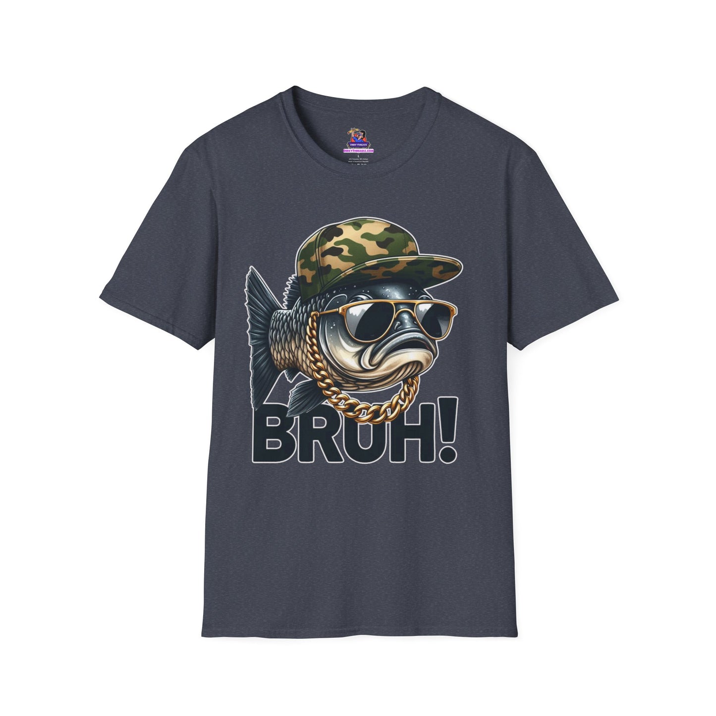 Bruh lets go fishing Unisex Softstyle T-Shirt Fishing humor, Fisherman Gift Pun T-Shirt Funny Fish Tee Fishy Vibes Unique Unisex Tee