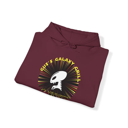 Gus's Galaxy Grill Unisex Heavy Blend™ Hooded Sweatshirt Hooded Hilarity, Galactic Gastro Couture, Intergalactic Apparel