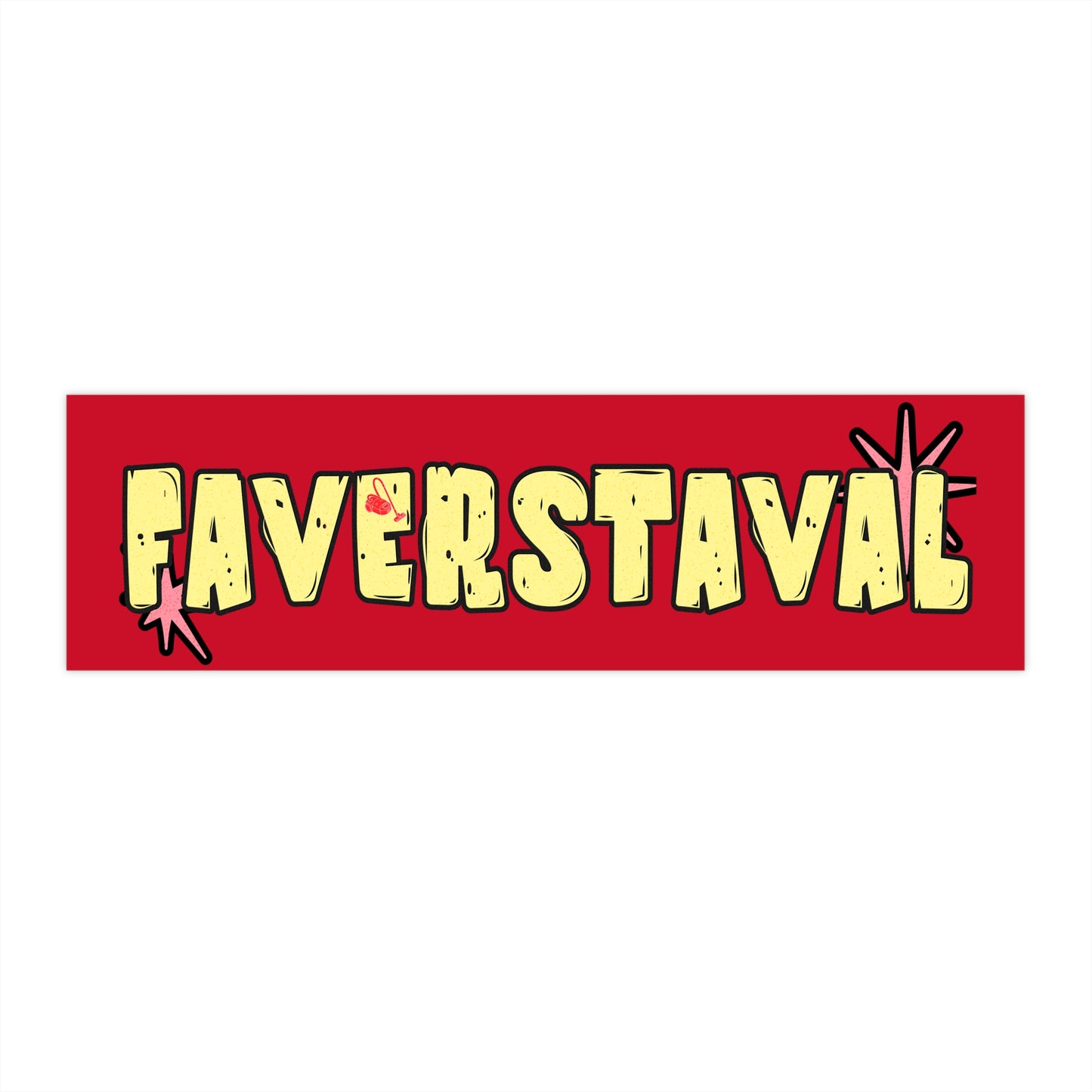 Faverstaval Bumper Sticker – Retro Red Festival Logo Decal