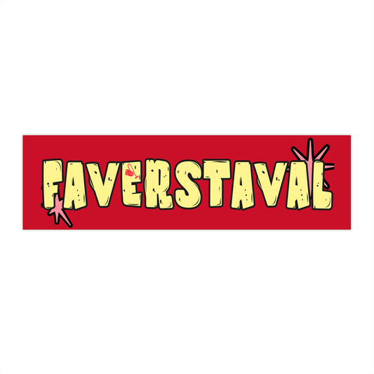 Faverstaval Bumper Sticker – Retro Red Festival Logo Decal