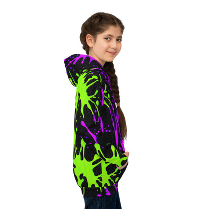 Splatter Squad: Paint Party Hoodie for Kids (AOP)