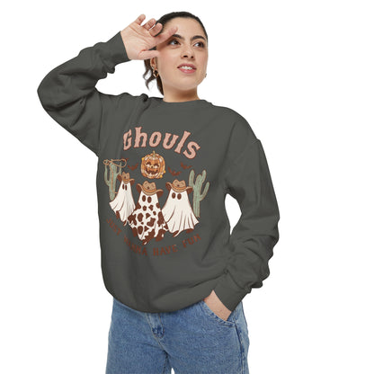 Ghouls Just Wanna Have Fun Western Halloween Unisex Garment-Dyed Sweatshirt