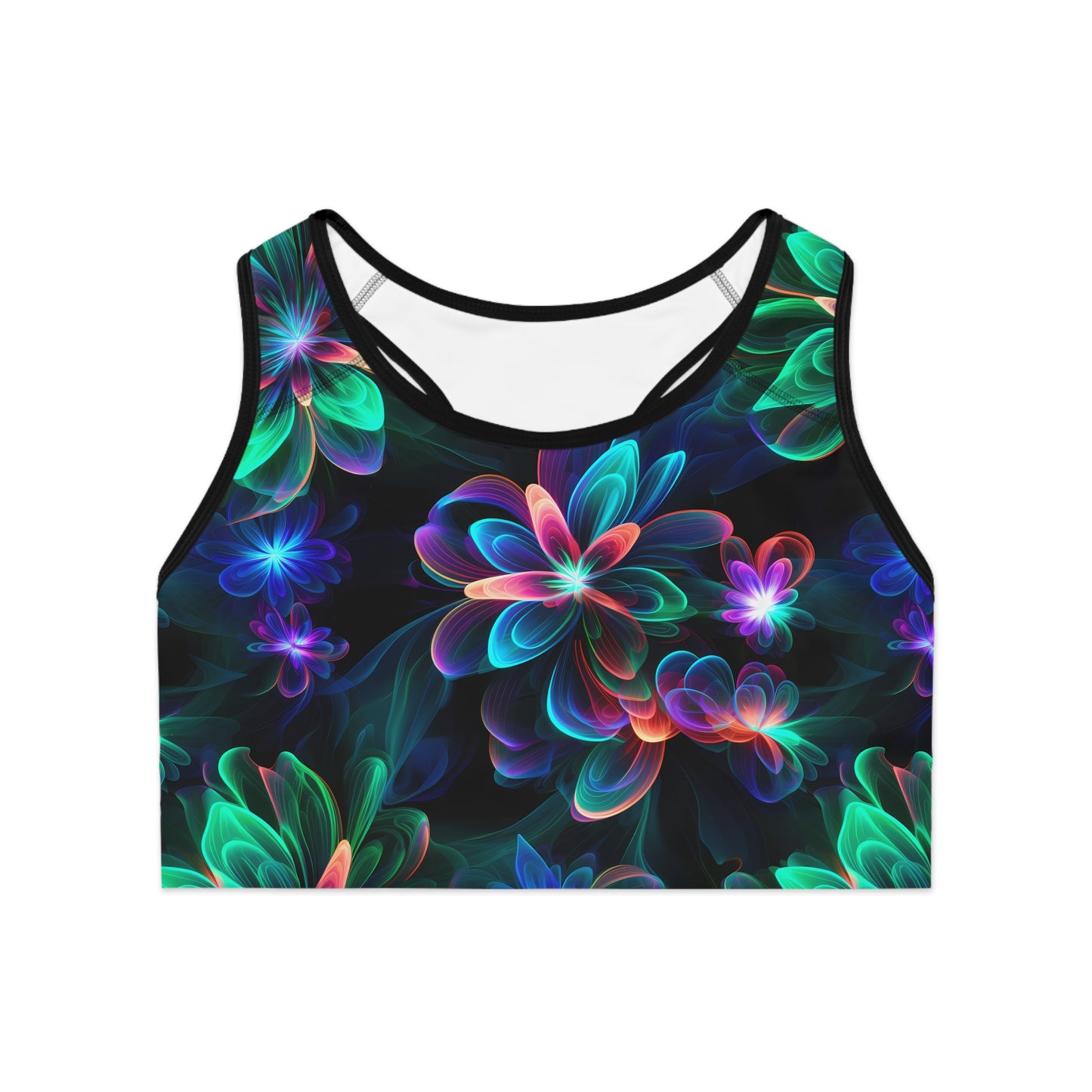 Neon Floral Glow Women's Sports Bra Sports Bra (AOP)