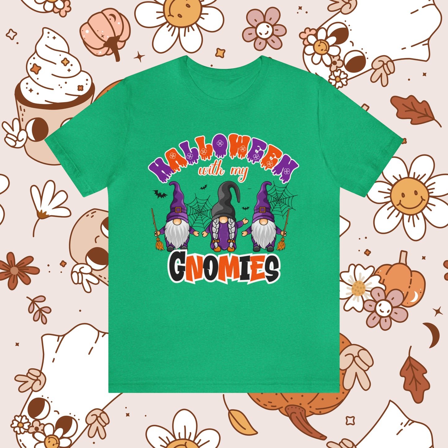 Halloween with my Gnomies Unisex Jersey Short Sleeve Tee Gifts for Him Gifts for Her