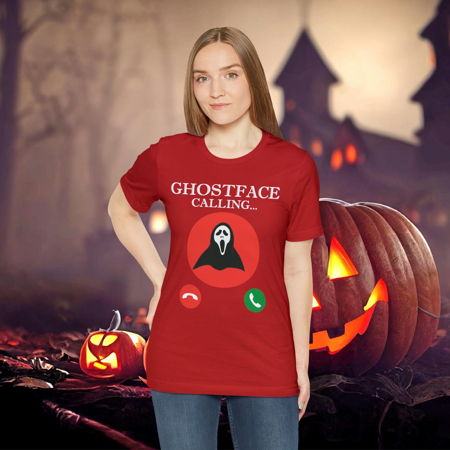 Ghost Face is Calling Halloween Unisex Jersey Short Sleeve Tee Gifts For her Gifts for Him