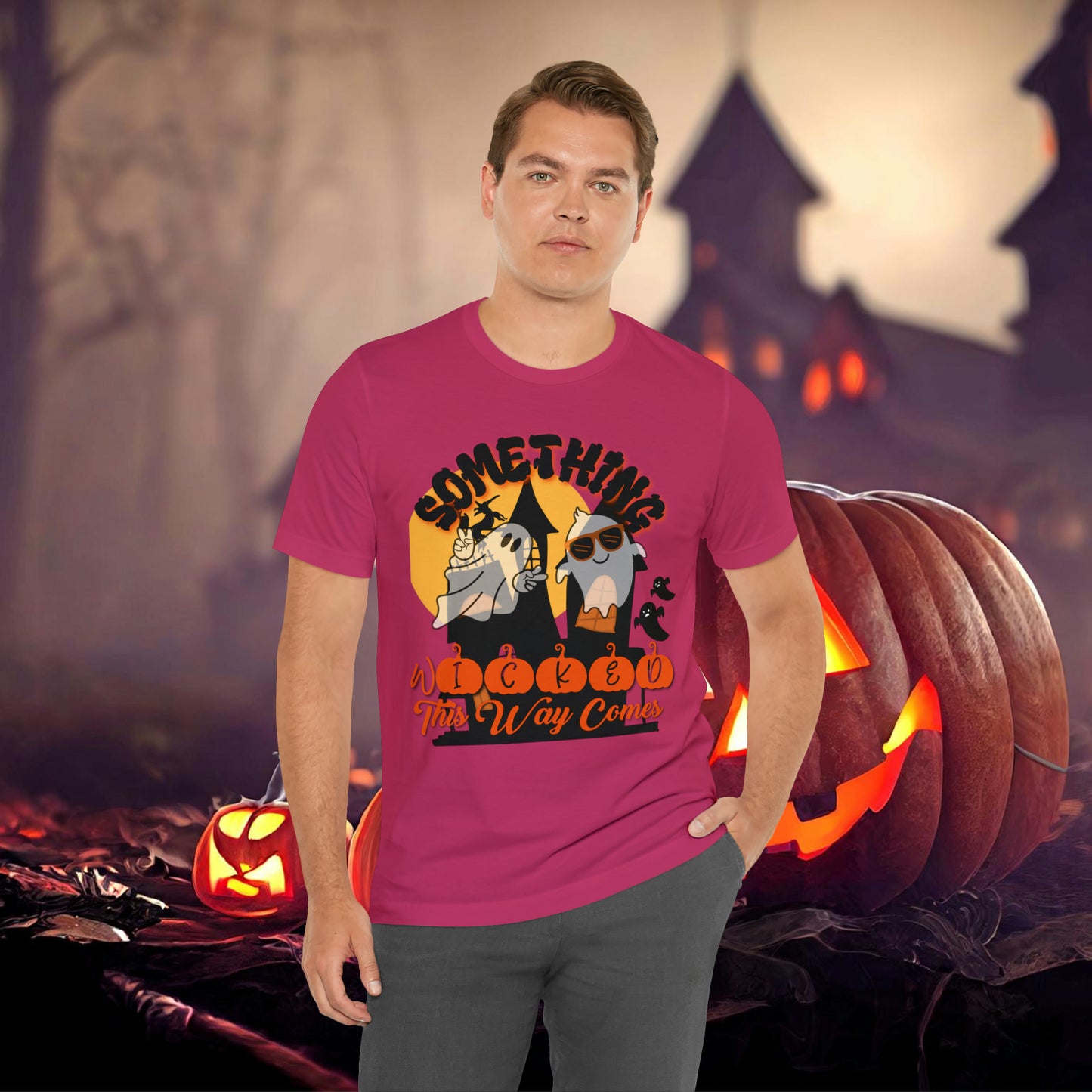 Something Wicked this Way Comes Halloween Unisex Jersey Short Sleeve Tee Gifts for Her Gifts for Him