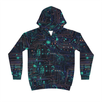 Pixel Pop: Neon Circuit Hoodie Children's Hoodie (AOP)