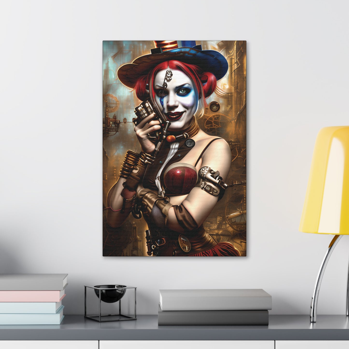 Hyper Realistic Steampunk Harley Quinn Canvas Stretched, 1.5''