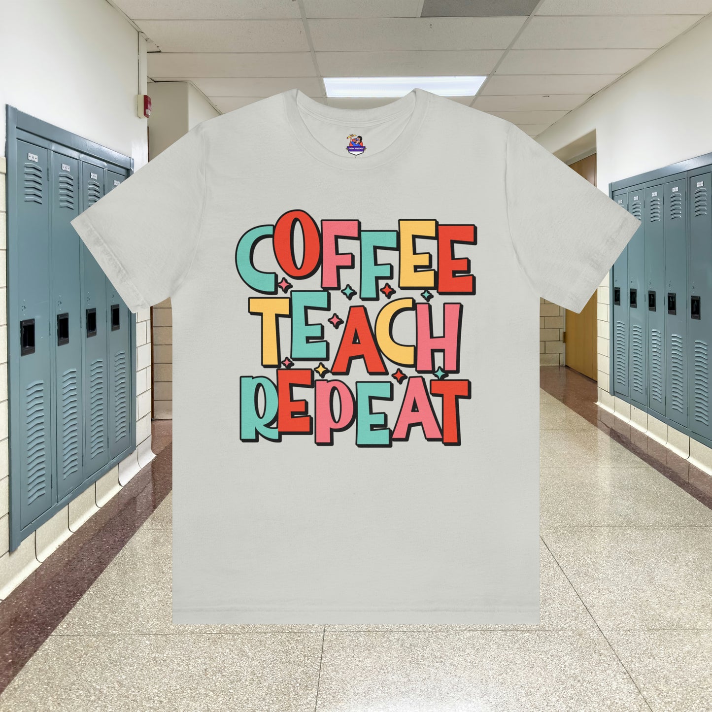 Coffee Teach Repeat Unisex Jersey Short Sleeve Tee