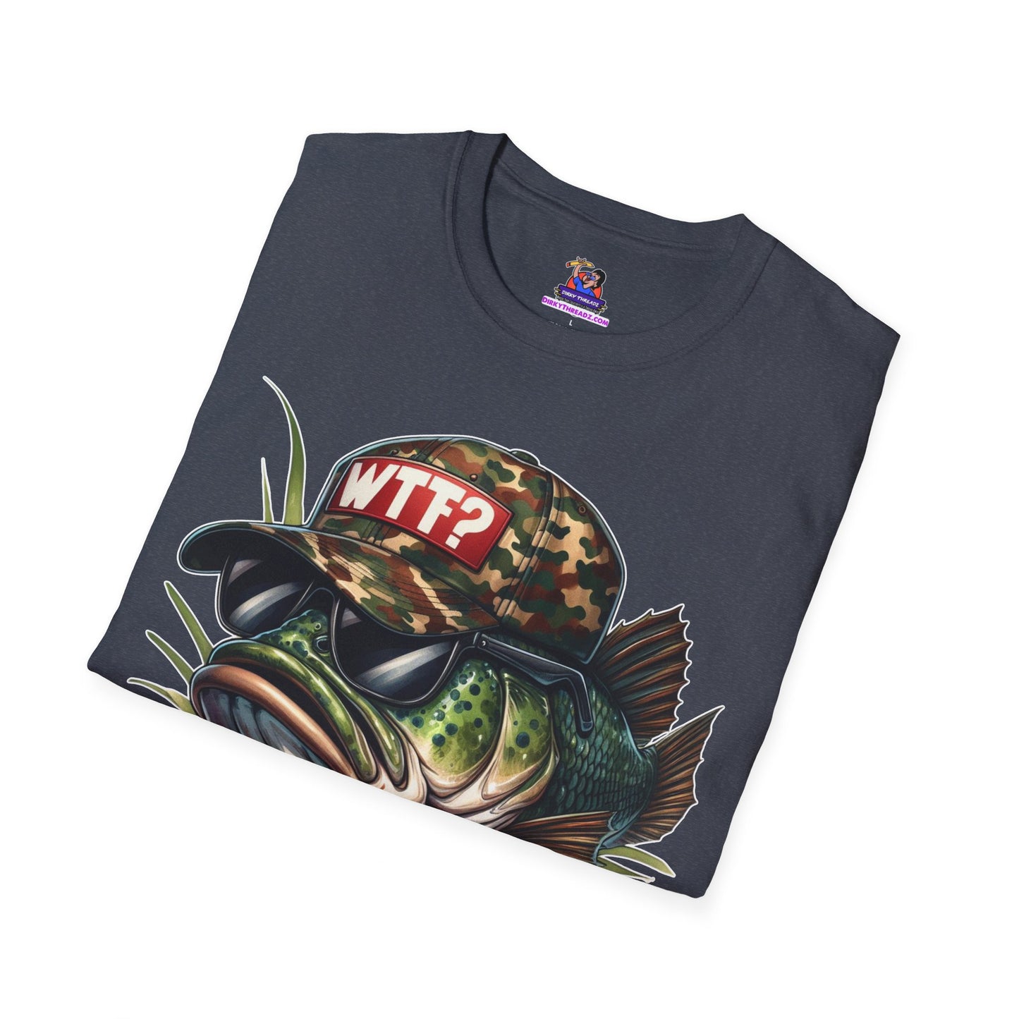 WTF Where's the Fish? Unisex Softstyle T-Shirt Fishing humor, Fisherman Gift Pun T-Shirt Funny Fish Tee Fishy Vibes Unique Unisex Tee