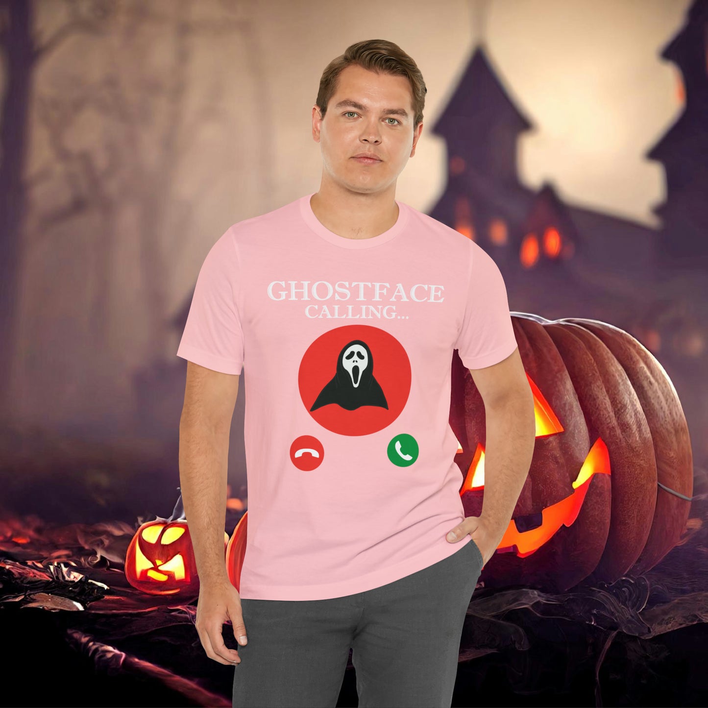 Ghost Face is Calling Halloween Unisex Jersey Short Sleeve Tee Gifts For her Gifts for Him