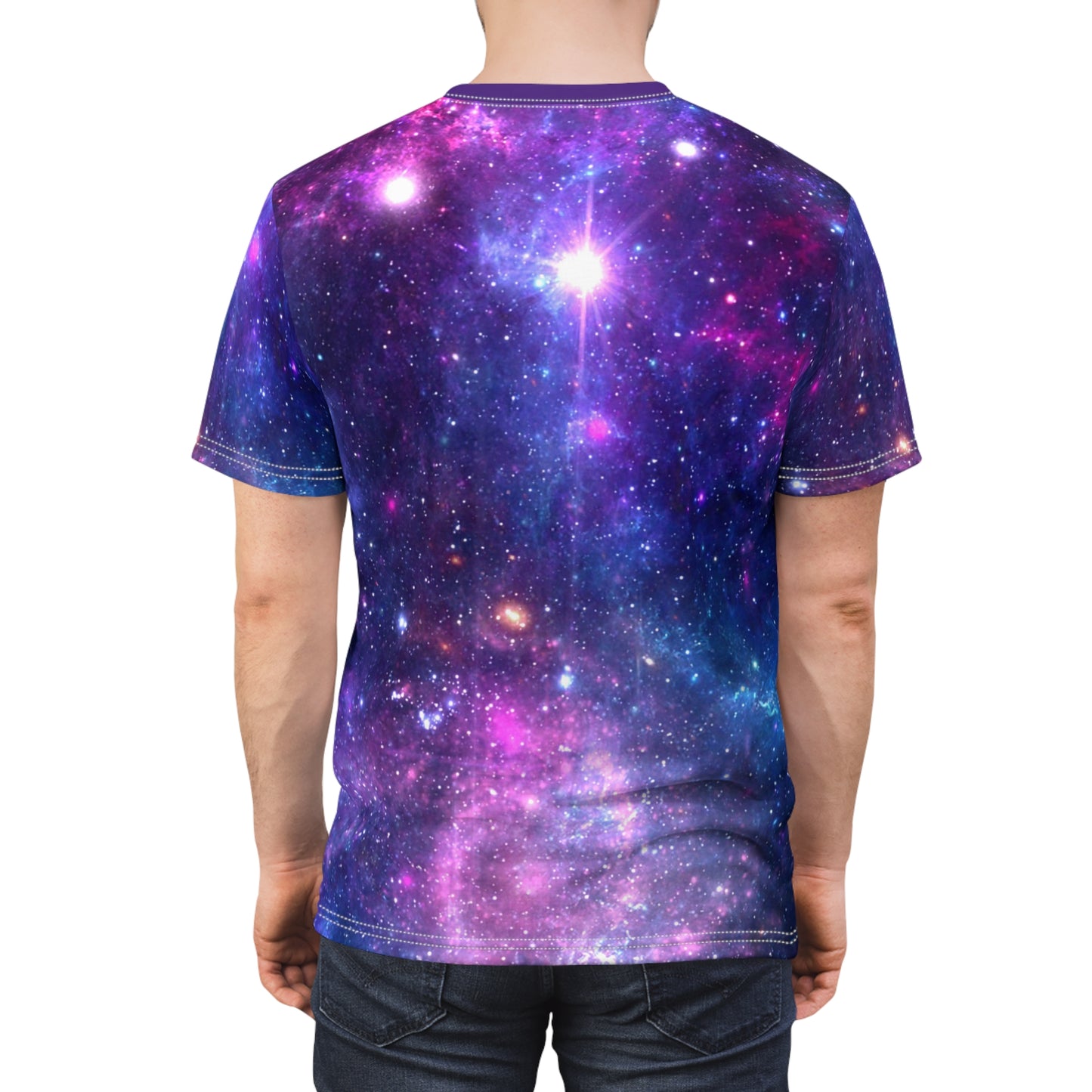 Purple Beyond the Stars Outer Space Out of this World Unisex Cut & Sew Tee (AOP)