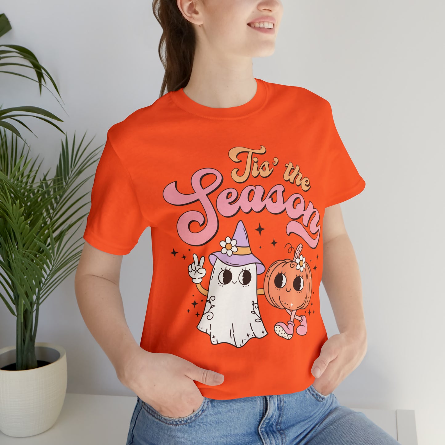 Tis The Season Retro Groovy Halloween Unisex Jersey Short Sleeve Tee GIfts for Him Gifts for Her