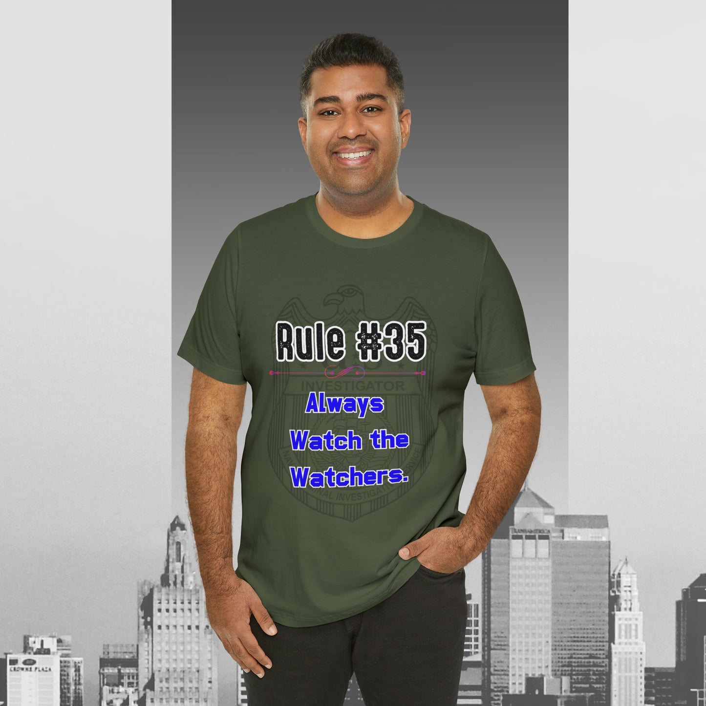 Rules of Gibbs #35 Always Watch the Watchers Unisex Jersey Short Sleeve Tee