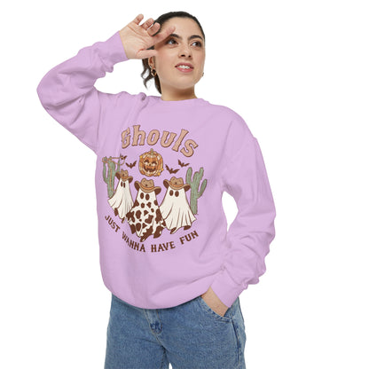 Ghouls Just Wanna Have Fun Western Halloween Unisex Garment-Dyed Sweatshirt