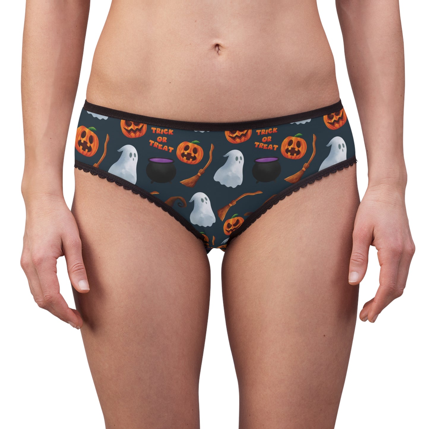 Halloween Trick or Treat Ghosts Witch Hats Jack o Lanterns Women's Briefs (AOP)