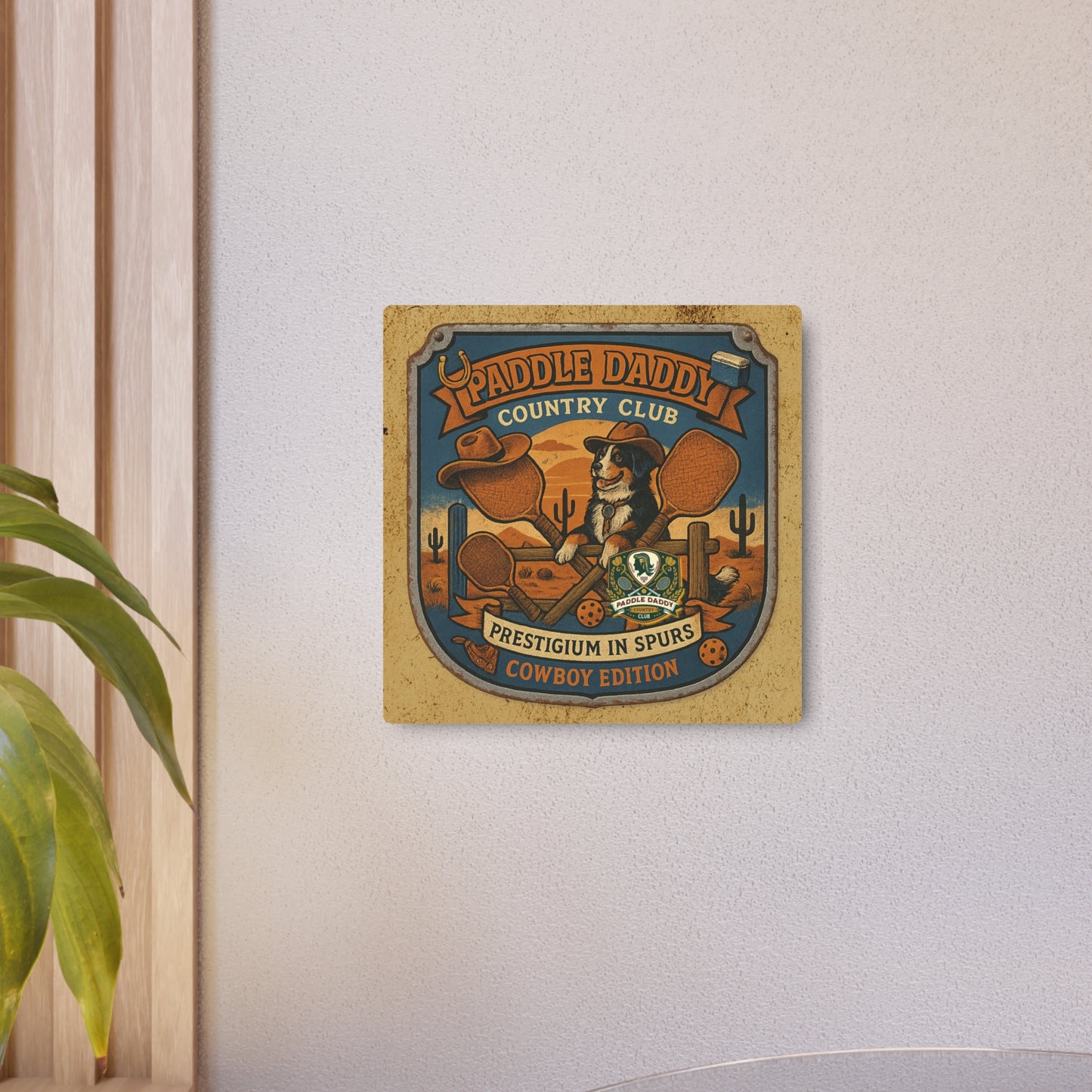 Cowboy Edition Metal Sign  Paddle Daddy Country Club Western Decor, Funny Ranch Wall Art, Chloe Dog Desert Badge