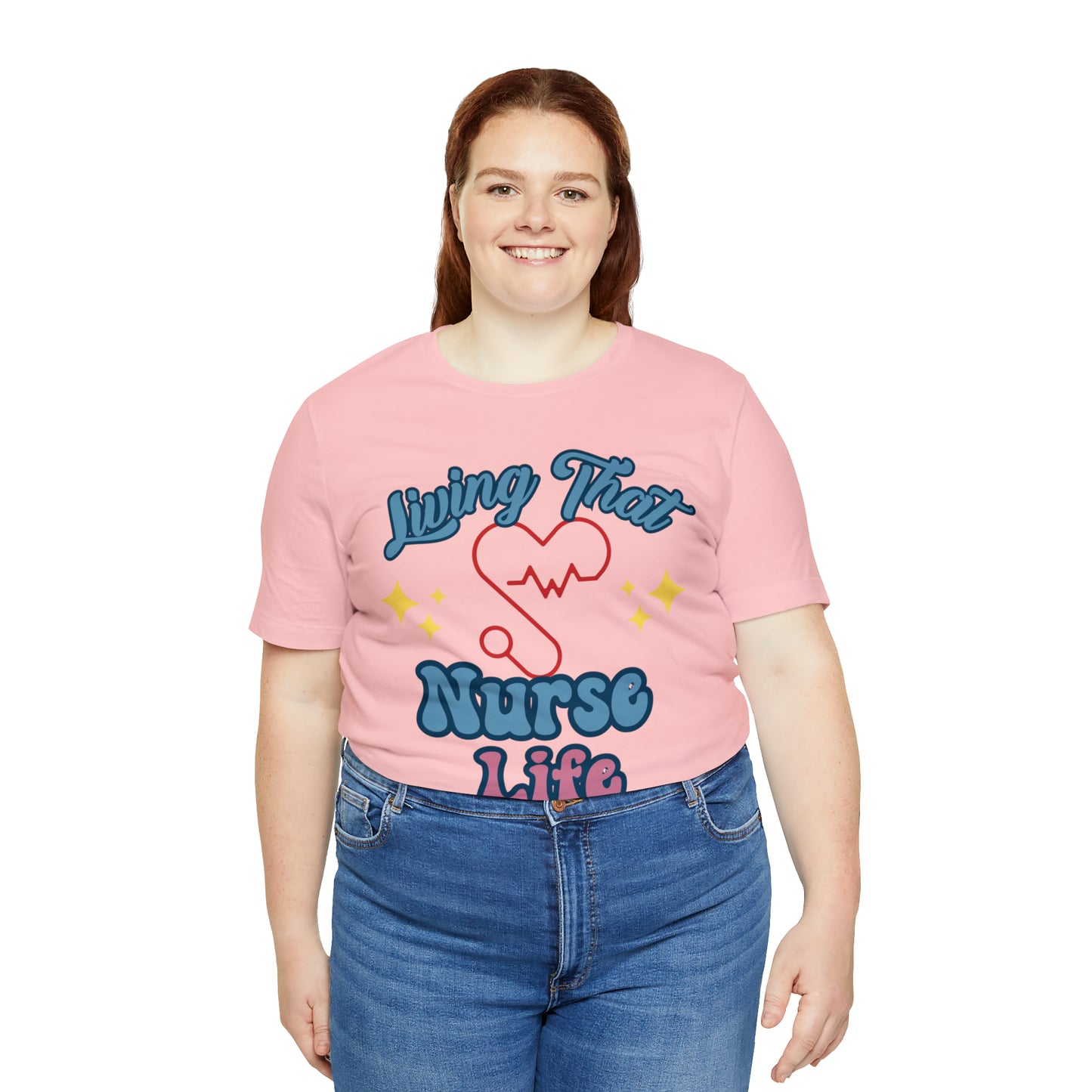 Living the Nurse Life, Comfy and Stylish Nurse T-Shirt:Gift for Medical Professionals and Nursing Students, Various Sizes Available"