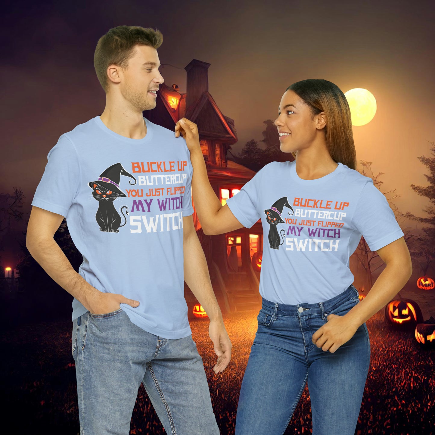 Halloween Buckle up Buttercup you just flipped my Witch Switch Unisex Jersey Short Sleeve Tee Gifts for Her