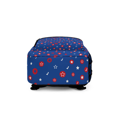 Blue with stars and checkmarks Backpack