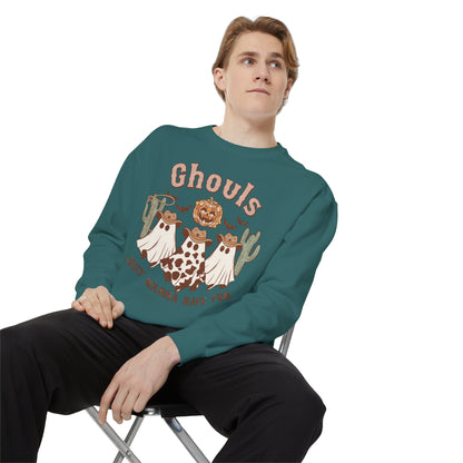 Ghouls Just Wanna Have Fun Western Halloween Unisex Garment-Dyed Sweatshirt